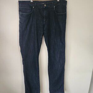 Z Zegna Mens Dark Wash Stretch Jeans Size 38 Designer Italian Denim Straight Fit